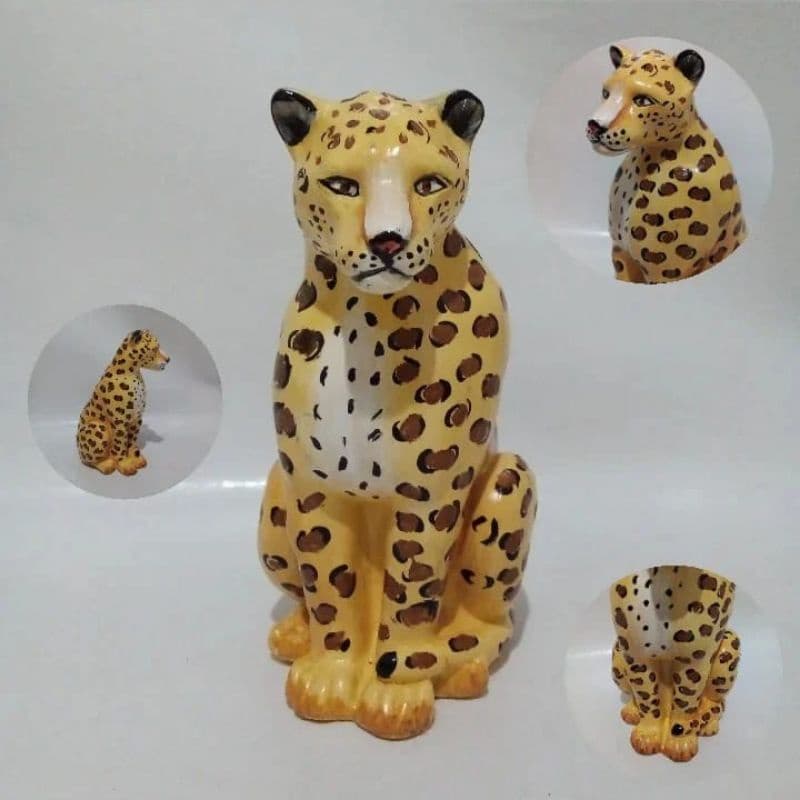 Onça para decoração 15 cm onça pintada onça de gesso