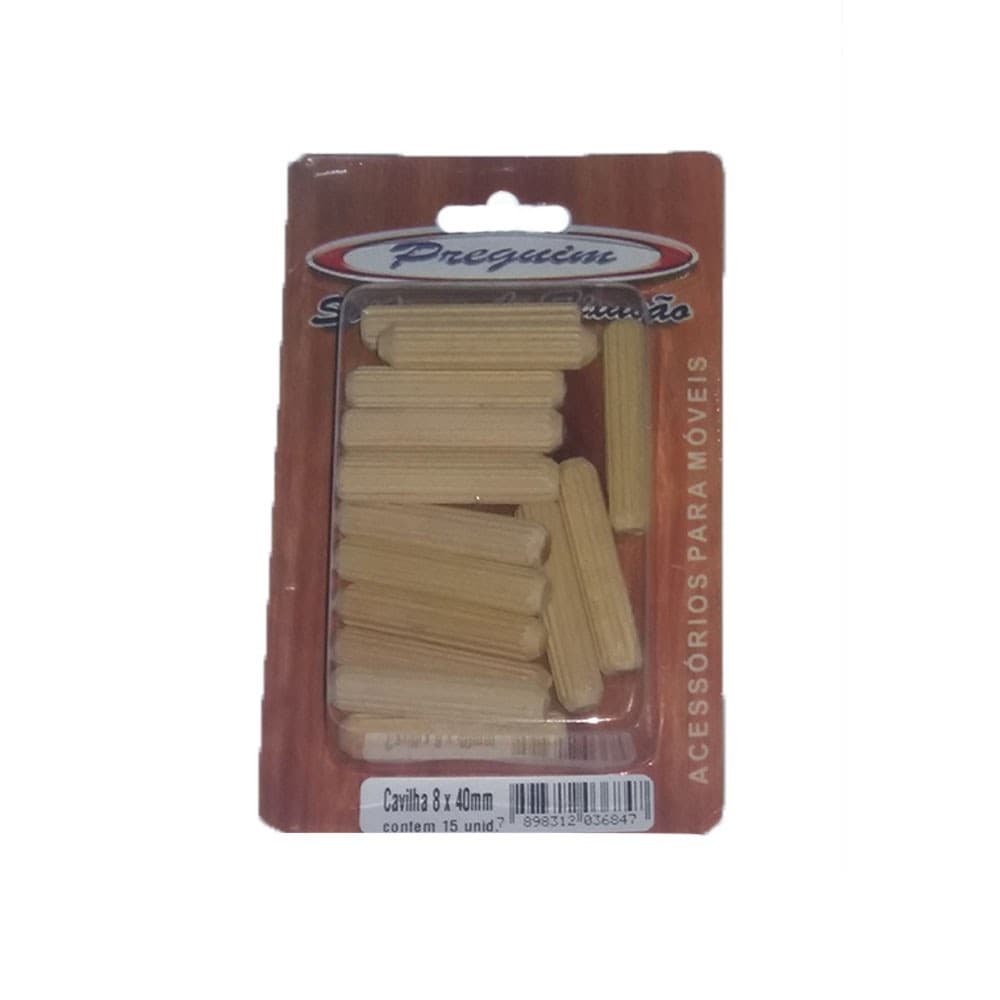 CAVILHA PREGUIM 8X40MM COM 15PECAS 7898312036847 C403788 - LMS FERRAMENTAS