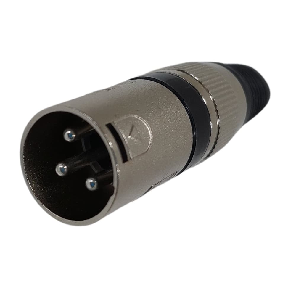 Conector XLR Macho IT Blue LE-5593 Plug Canon Metálico Áudio Profissional Microfone Mesa PA  Som