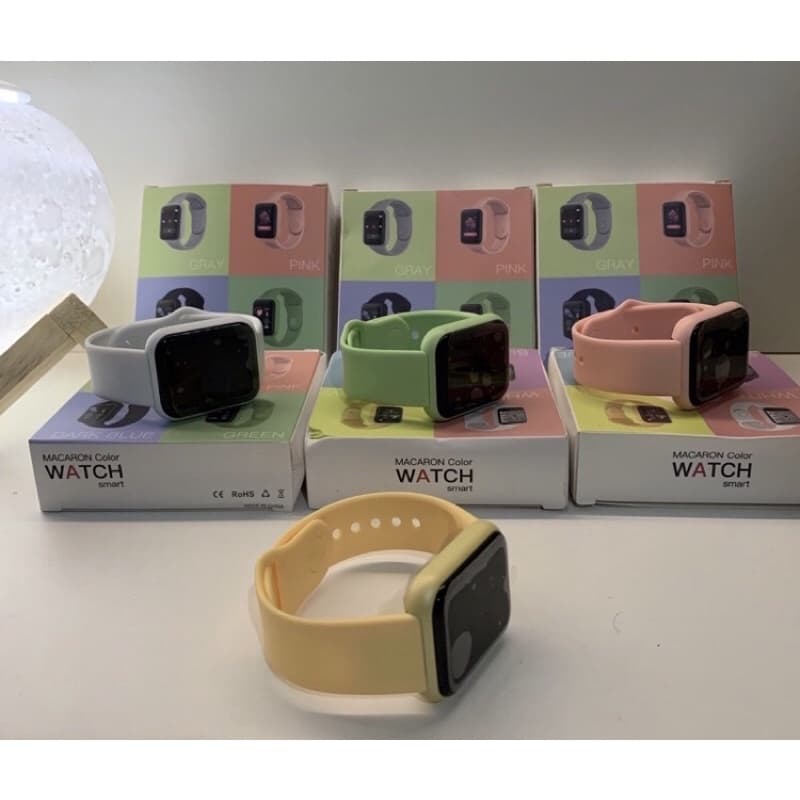 Smartwatch D20/Y68 Macaron Original Com Caixa Color Lançamento Atualizado Macarron Verde Amarelo Azul