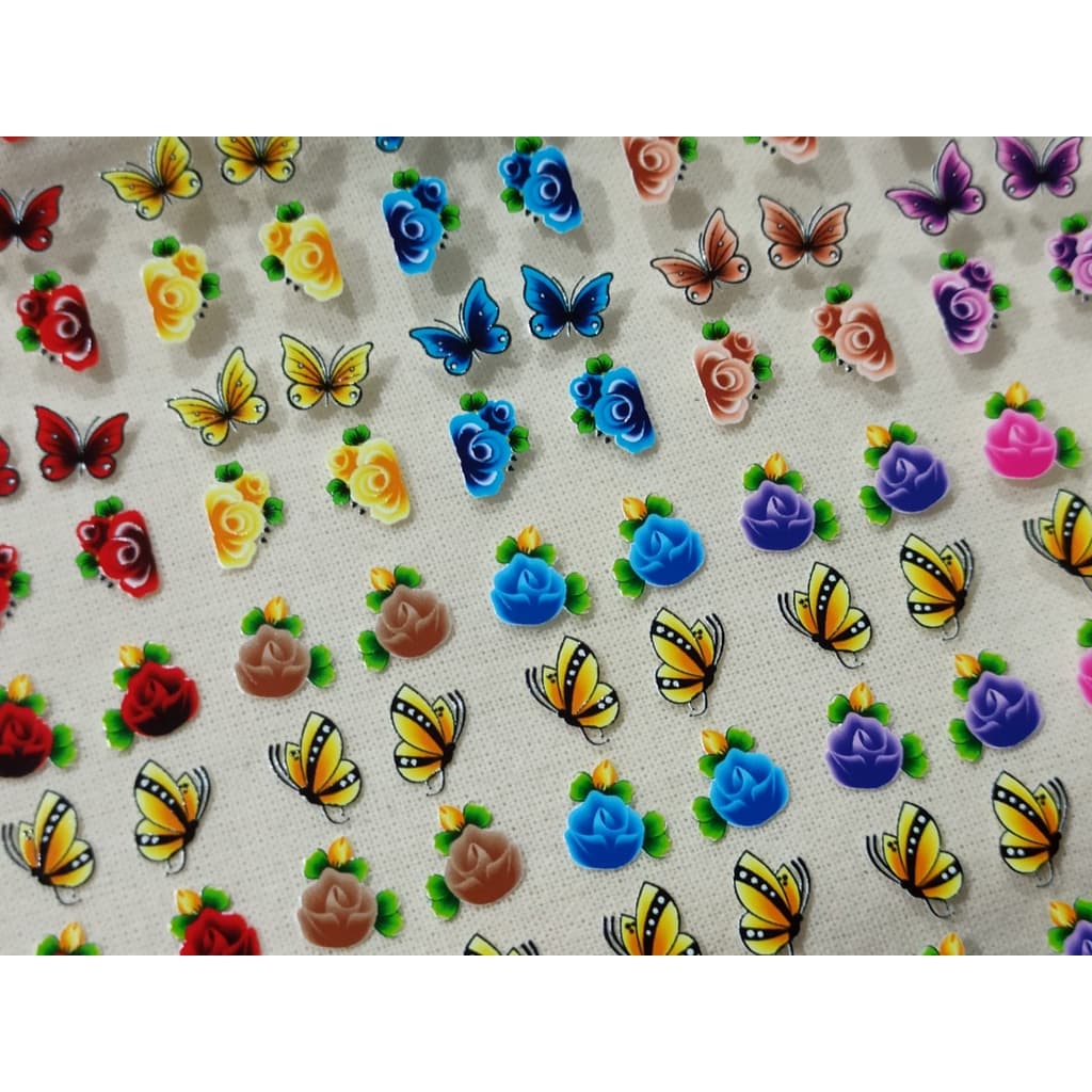 200 Adesivos para Unhas 3D (20 cartelas com 10 adesivos (05 pares)