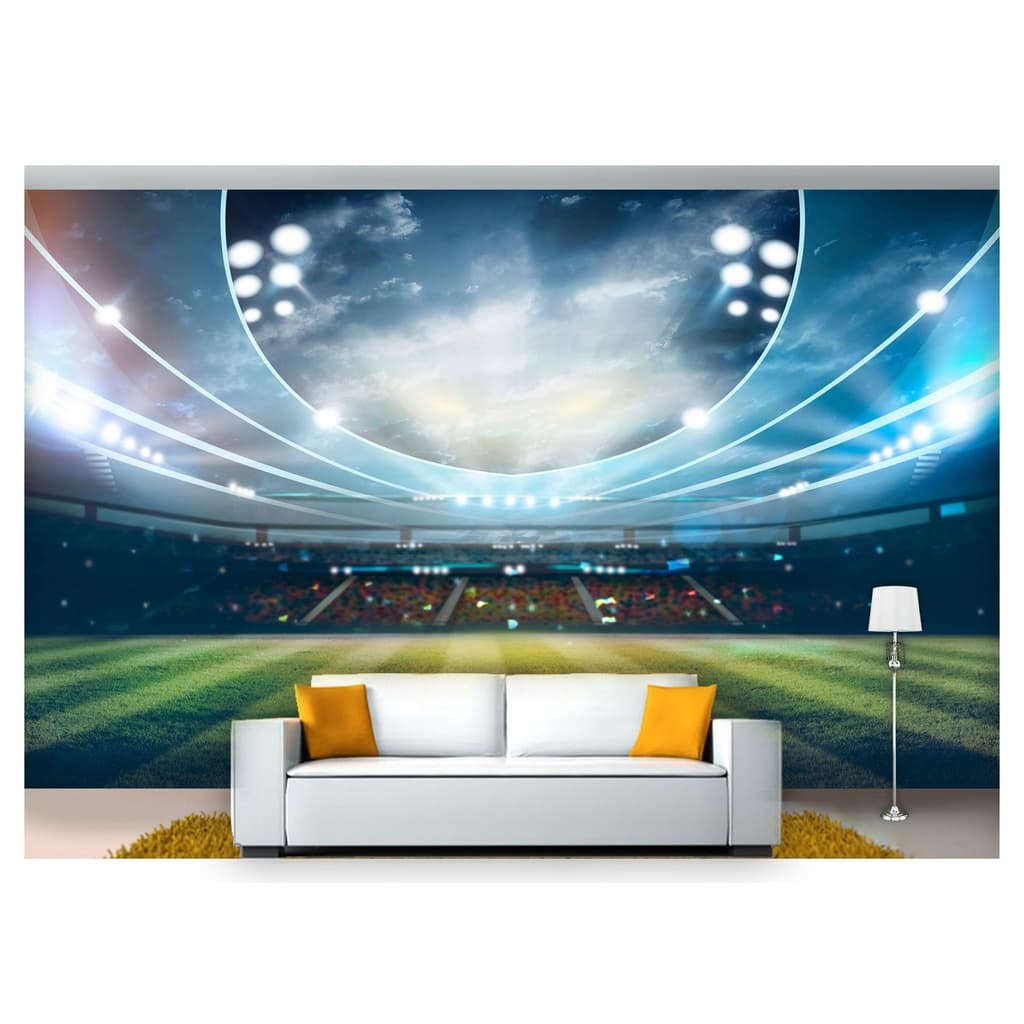 papel de parede Esportes Futebol Bola Campo 3D 7,5m² SPT44