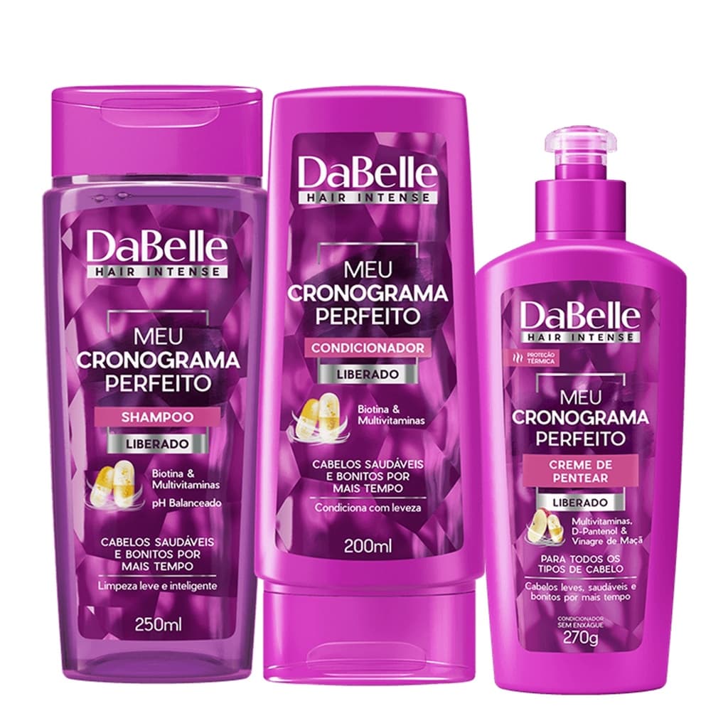 Kit DaBelle Hair Intense Meu Cronograma Perfeito Trio - (3 produtos)
