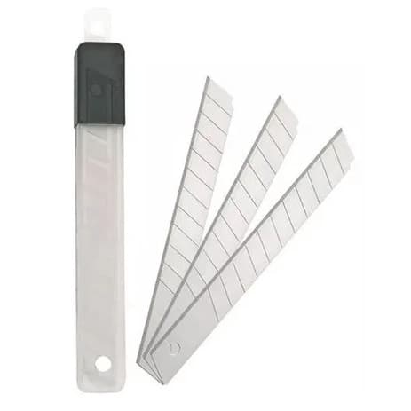 Lâmina Estilete ( ESTREITO 9mm ) 10 Lâminas + Estojo De Plástico