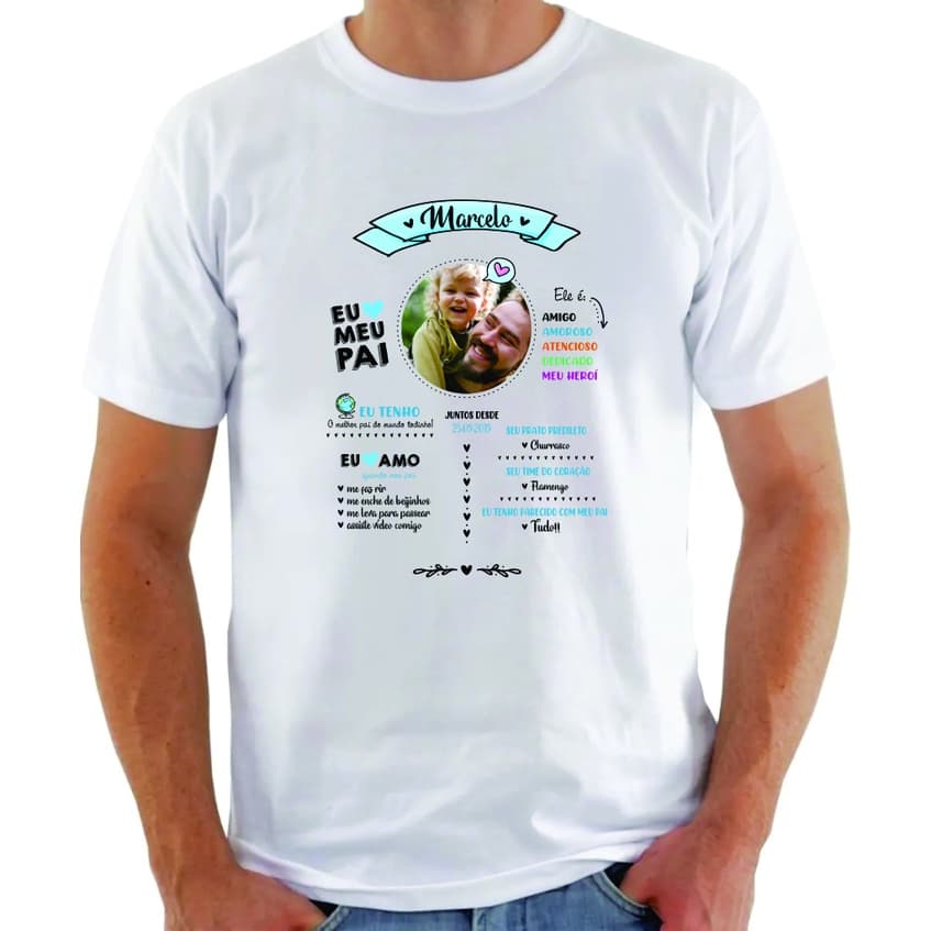 Camisa personaliza dia dos pais com FOTO