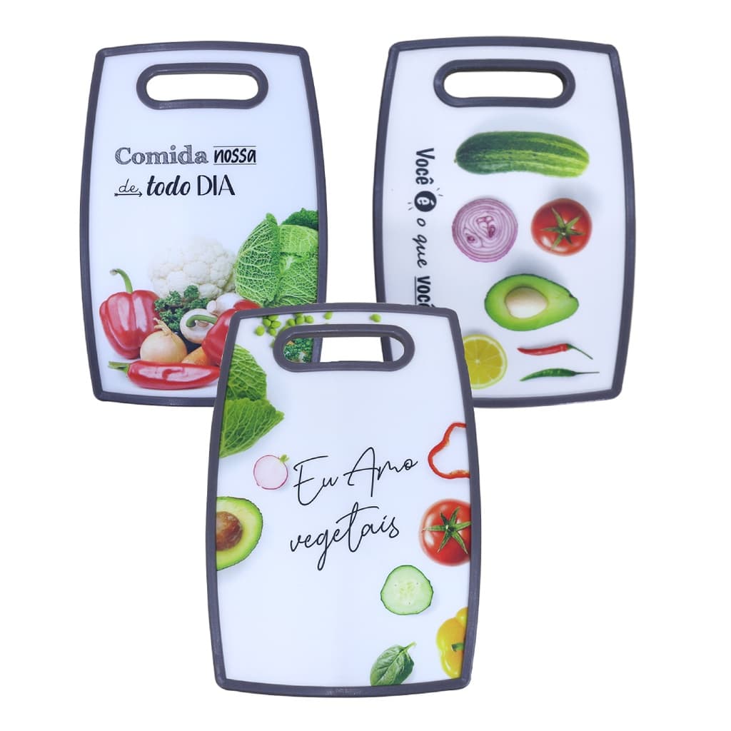 Tábua de Corte de Plástico para cozinha 20x30,5cm