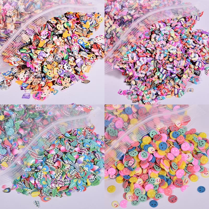 1000 Pcs Fatia De Frutas Dos Desenhos Animados Adição Para Unhas Arte slimes Charme Enchimento diy Acessórios De Suprimentos Decoração Brinquedos De Presente