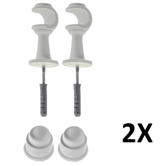Kit 2 Suporte para Varao Cortina com Ponteira 28mm Branco