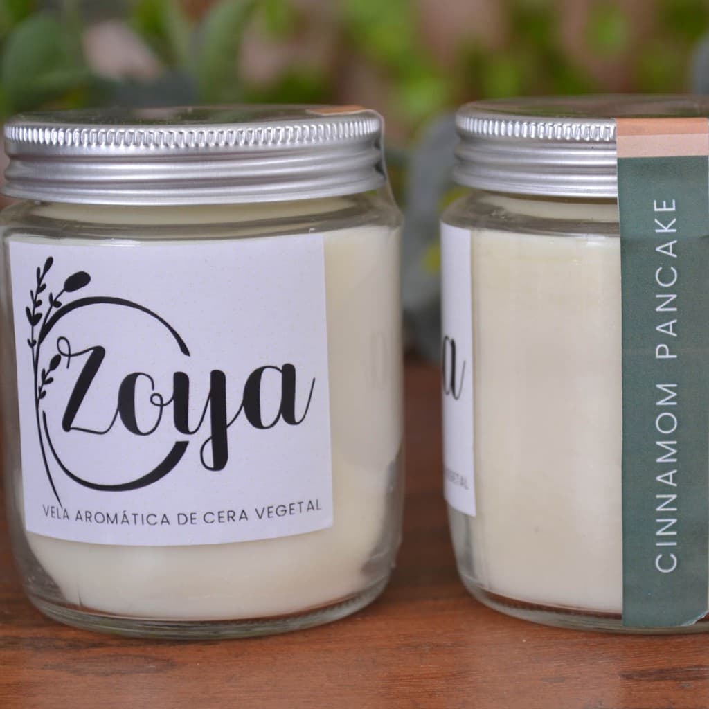 Zoya Vela Aromática Ecológica Aroma Cinnamon Pancake 200g vela literária vela pote Zoya aroma canela vela perfumada