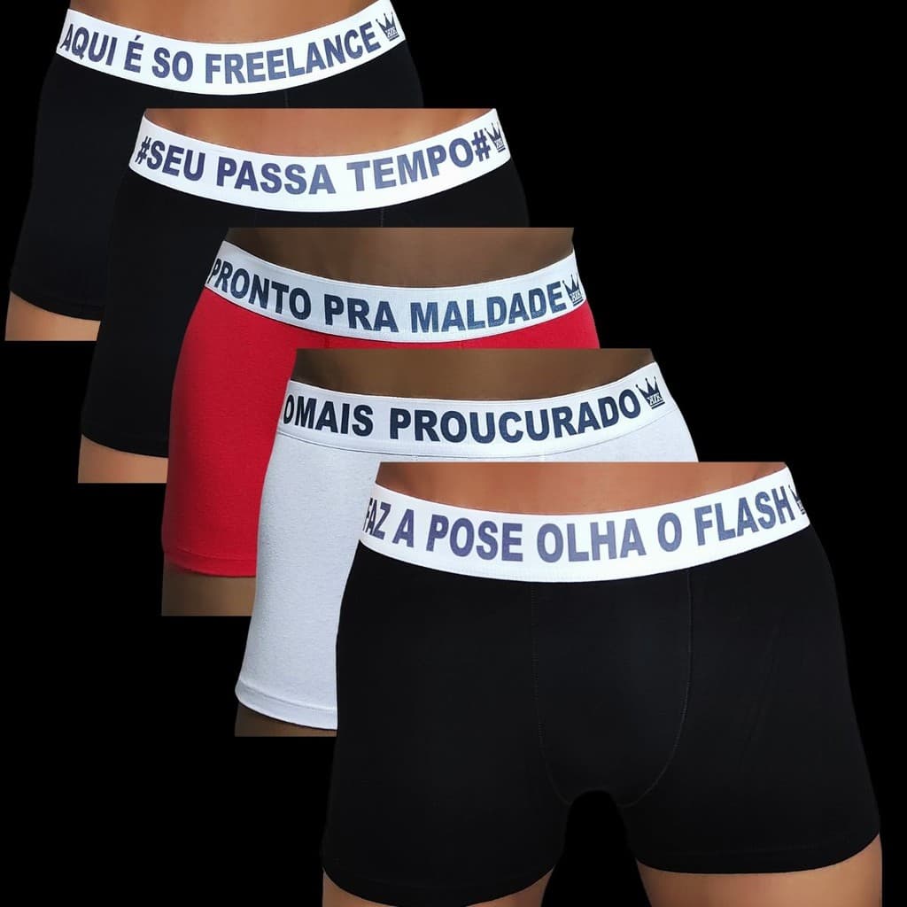 oferta relampago 10  cueca  box boxer CONFORTO lançamento CUECAS masculina de frases exclusivas