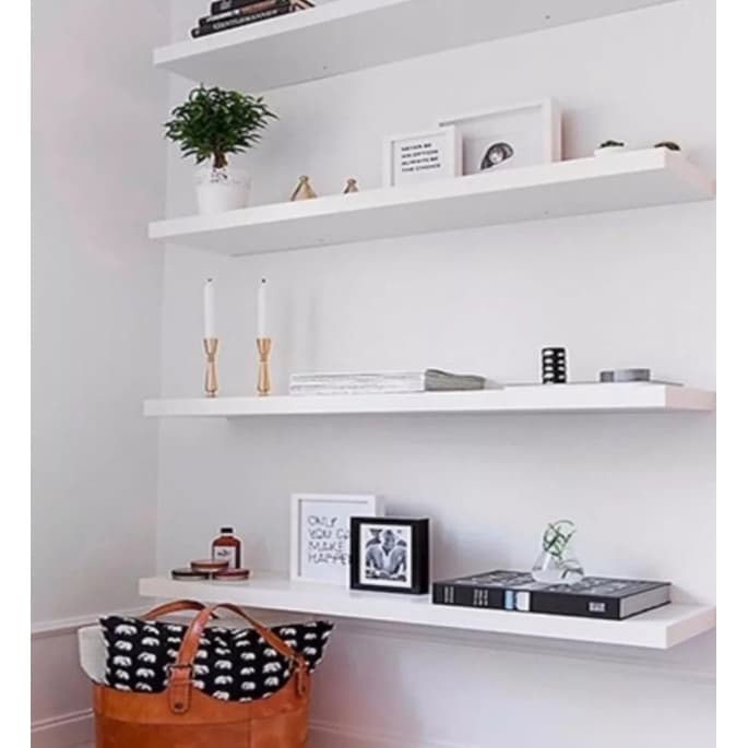 Prateleira Branca Decorativa 100% MDF 70x10 C/Suportes