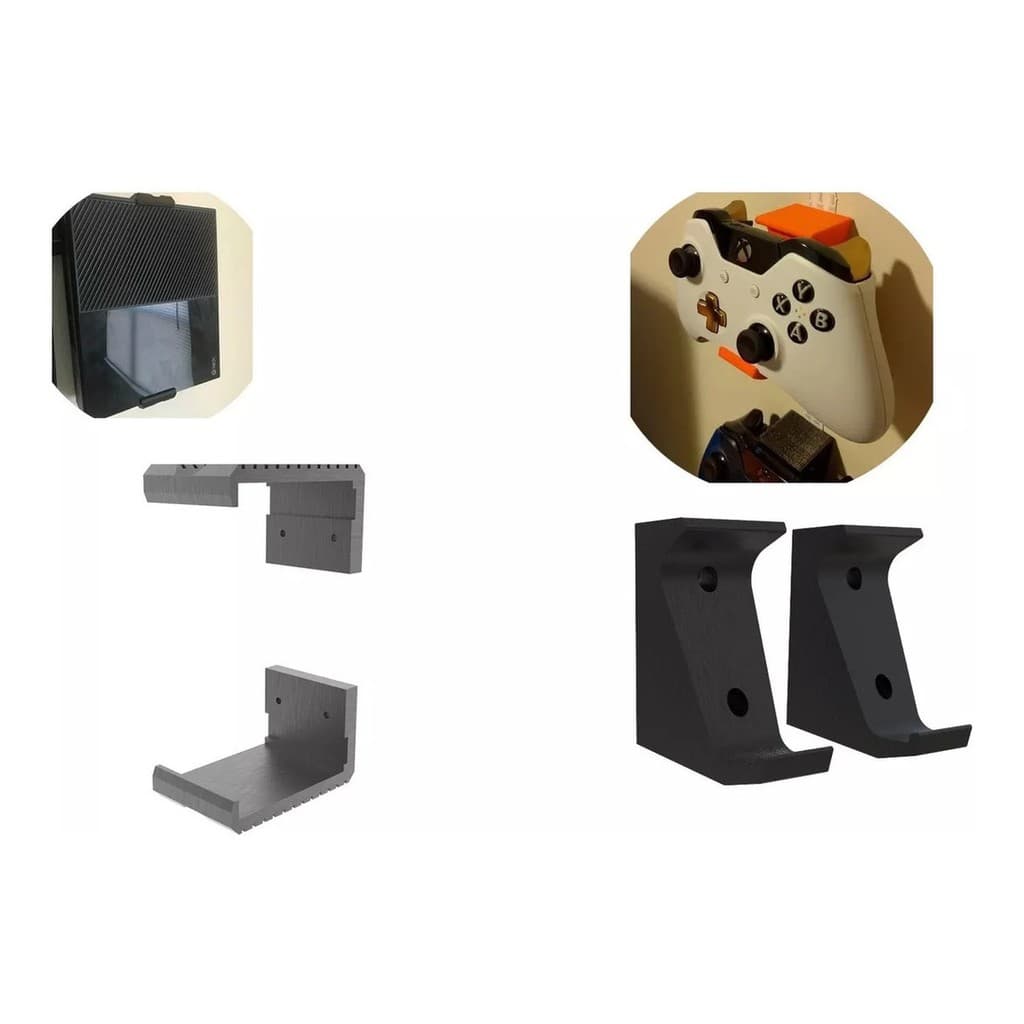 Kit 2 Suportes Parede P/ Controle + Suporte Xbox One - Xbox