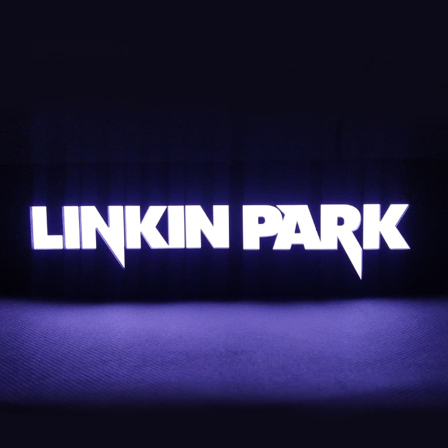 Luminária Decorativa Exclusiva Bandas Rock Linkin Park LP Com Led Bivolt
