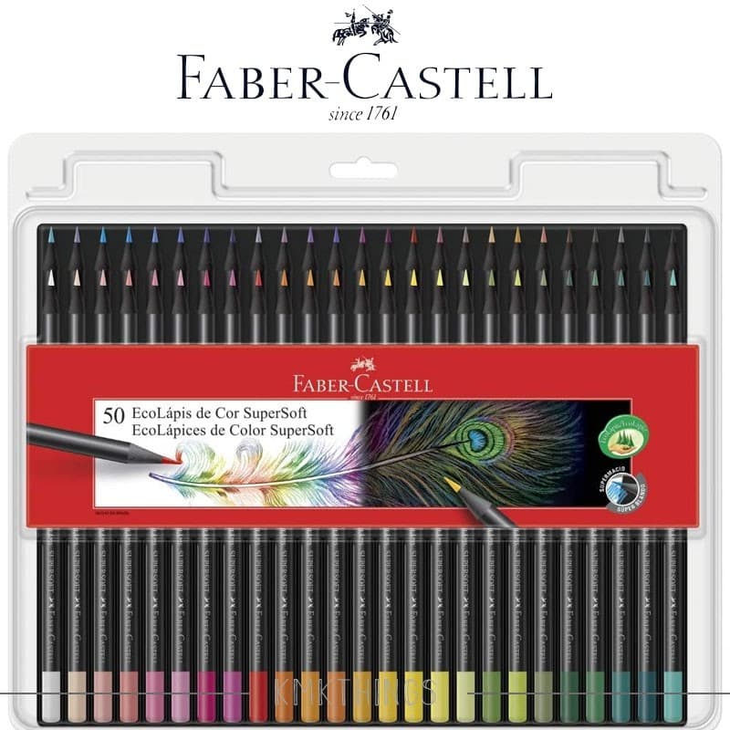 Ecolápis de cor, super macio 50 cores Faber Castell