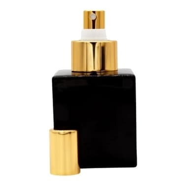 Vidro Cubo Preto 100ml Porta Perfume Frasco Spray Super Luxo