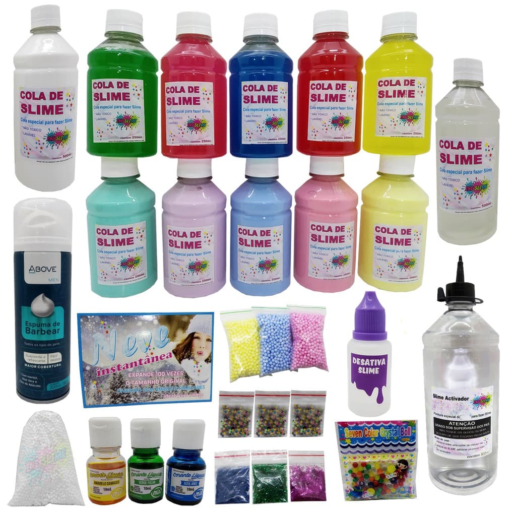 Kit Super Slime Completo Kit Fazer Slimes - Oferta