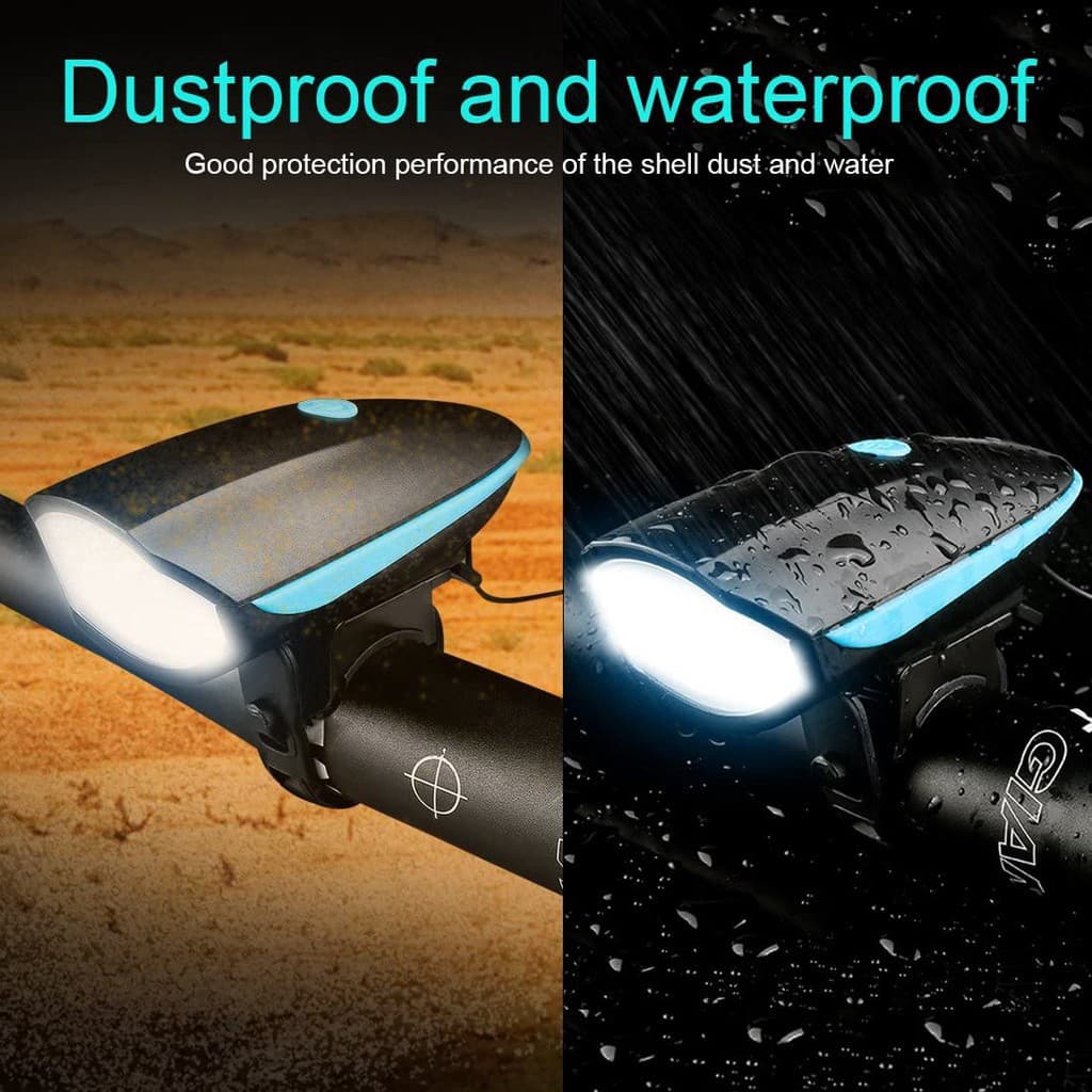 Usb Recarregável Luz Da Frente Da Bicicleta Chifre À Prova D 'Água Ciclismo Aviso Lâmpada Led Bicicleta Luz Dianteira Com Som Alto Bicicleta Farol