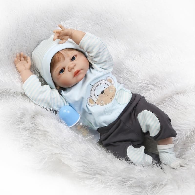 Bebe Reborn Menino 100% Silicone 57 Cm- Edu- Pronta Entrega drikakids