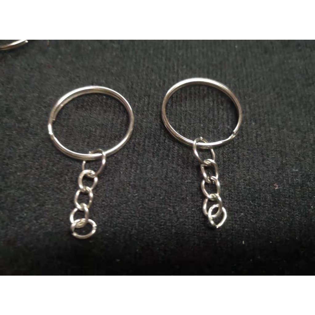 10 Pçs / Lote Anel Chave Chaveiro Banhados 25mm Longo Rodada Divisória Chaveiro Chaveiros Para Moldes