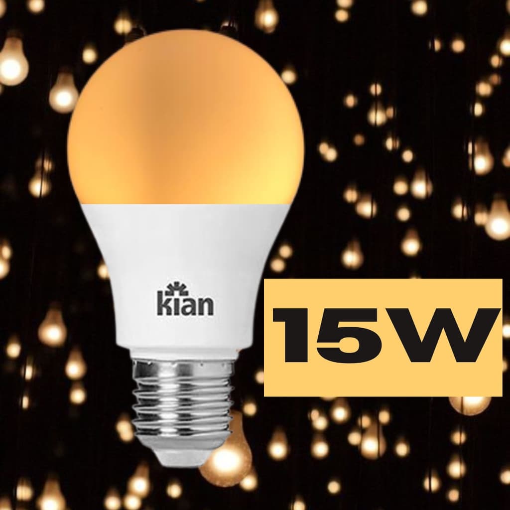 Lâmpada LED 15W Luz Amarela Econômica Casa e Decoração