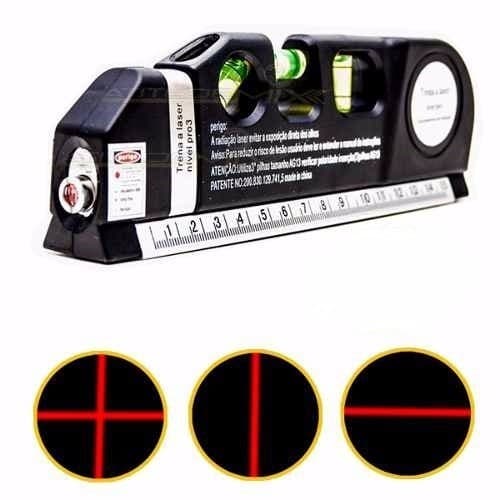 Nível Nivelador 3 Bolhas Laser Trena Horizontal Vertical