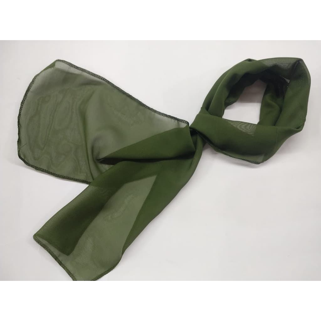 Lenço Echarpe Verde Oliva Chiffon Festividade Congresso