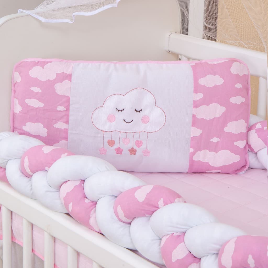 Kit Mini Berço Algodão Com 8 Peças Bebê Menino E Menina
