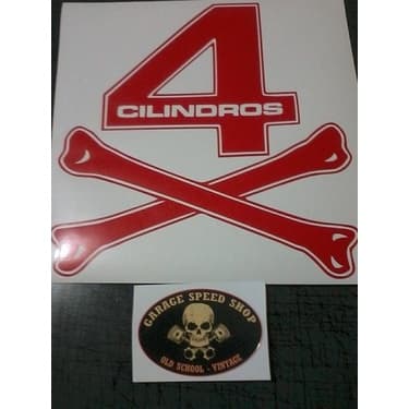 Adesivo 4 Cilindros Osso Opala Chevette Gol Turbo 30cm 2unid