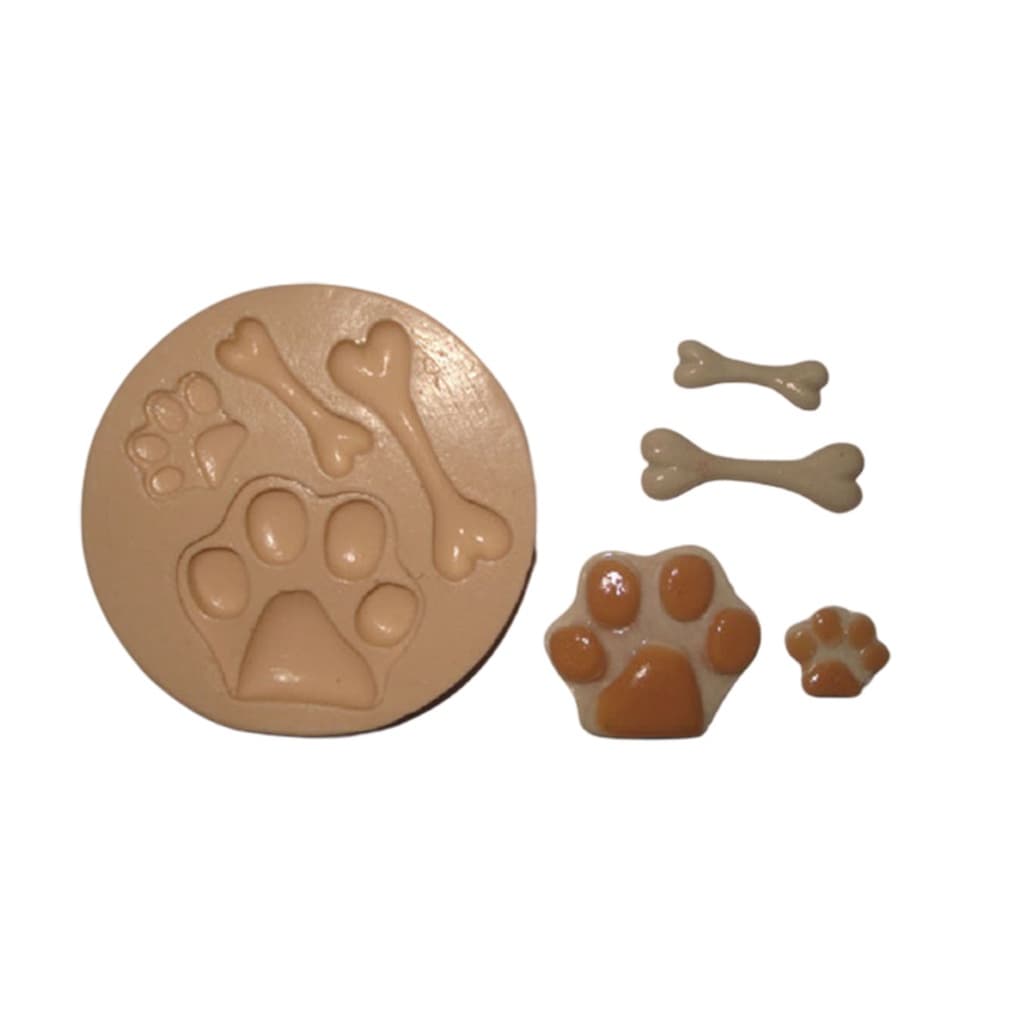 Molde de silicone Patas  e Osso - Biscuit, Resina, Pastas e etc... (B 389)