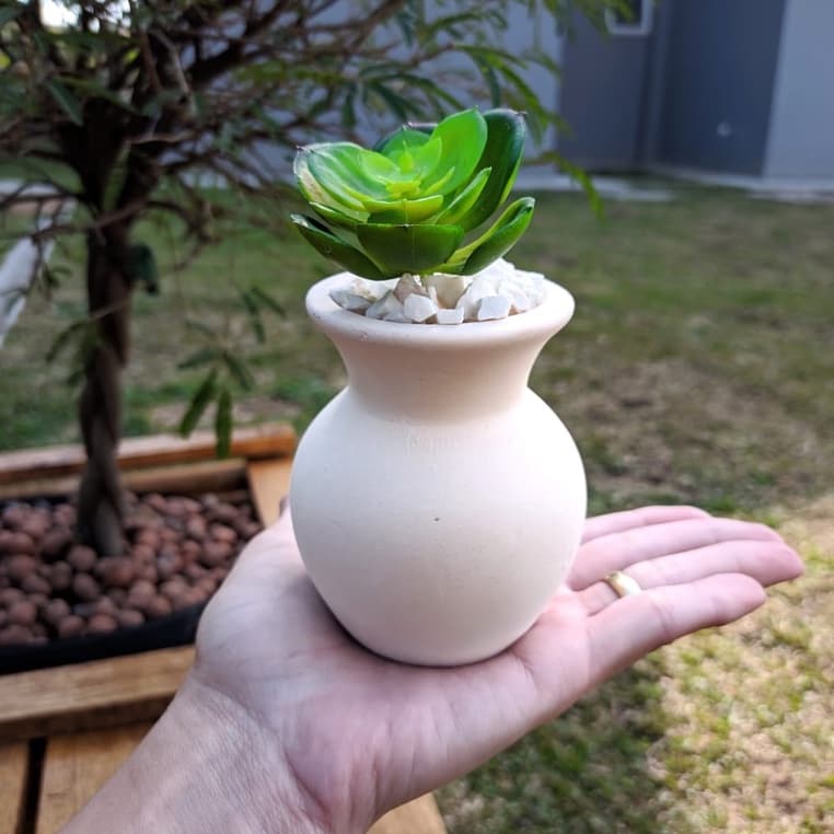 Vasinhos Bujudo PEQUENO em Cerâmica para plantas Suculentas Decorativo decoração Branco Fosco para Pintar