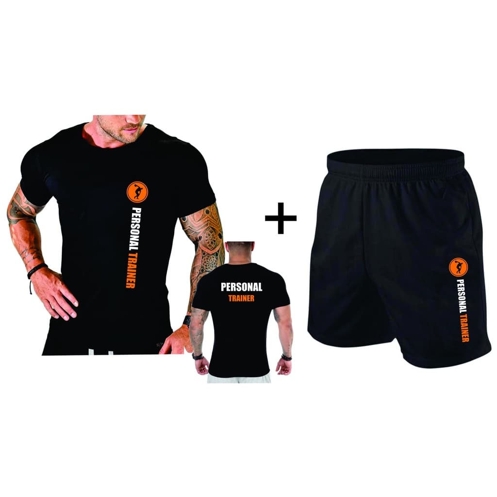 Camiseta E Shorts Bermuda Personal Trainer Academia Dry Fit