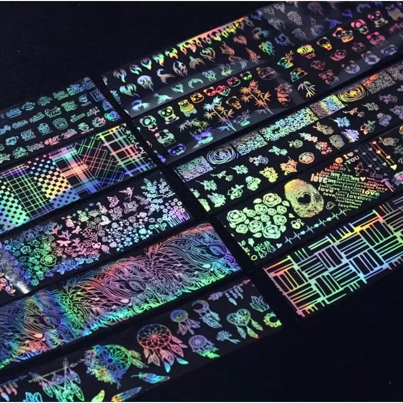Adesivo holográfico de unha