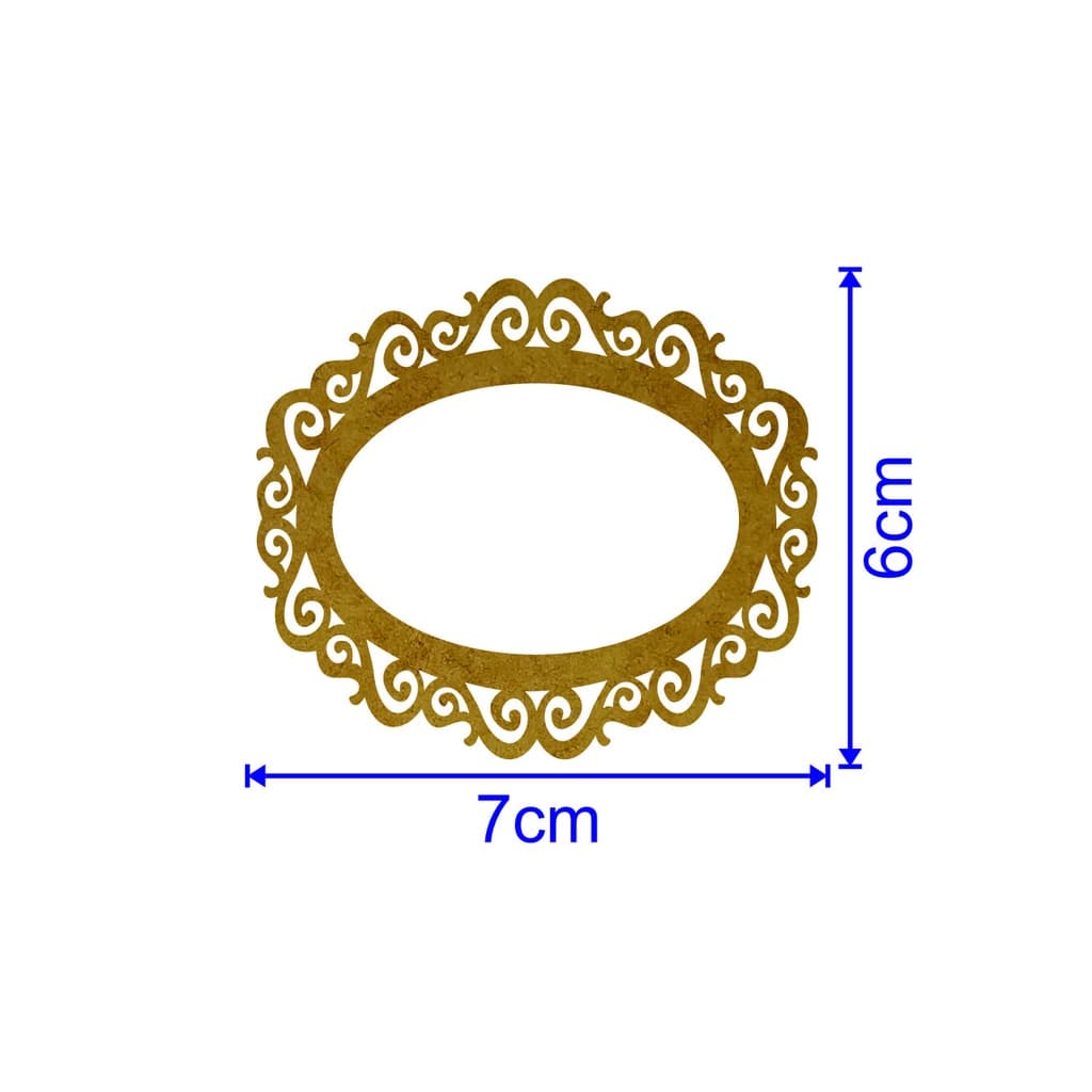 Mini Moldura Arabesco Artesanato MDF Cru 7X6cm Modelo n43 Pacote 10 peças