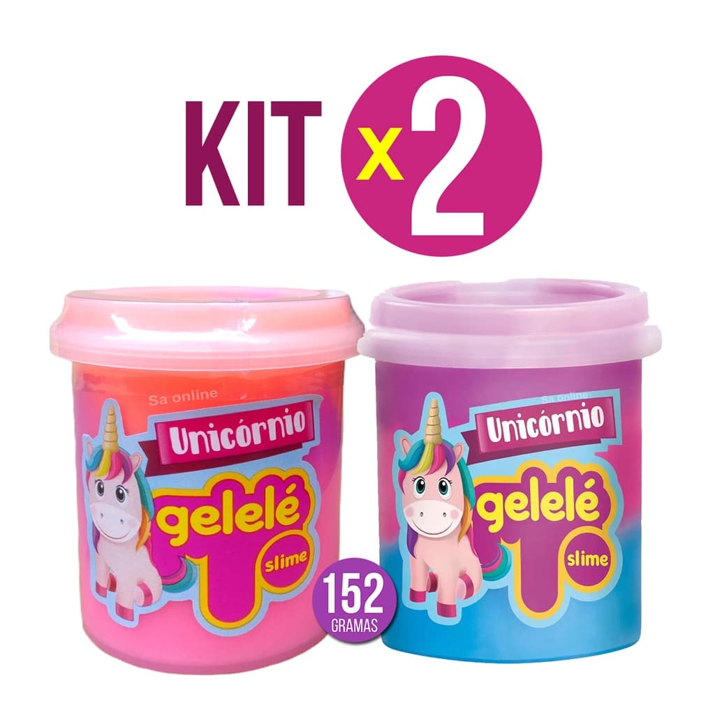 KIT x 2 Promoção Slime Unicórnio Gelelé 152g Colorido e Divertido