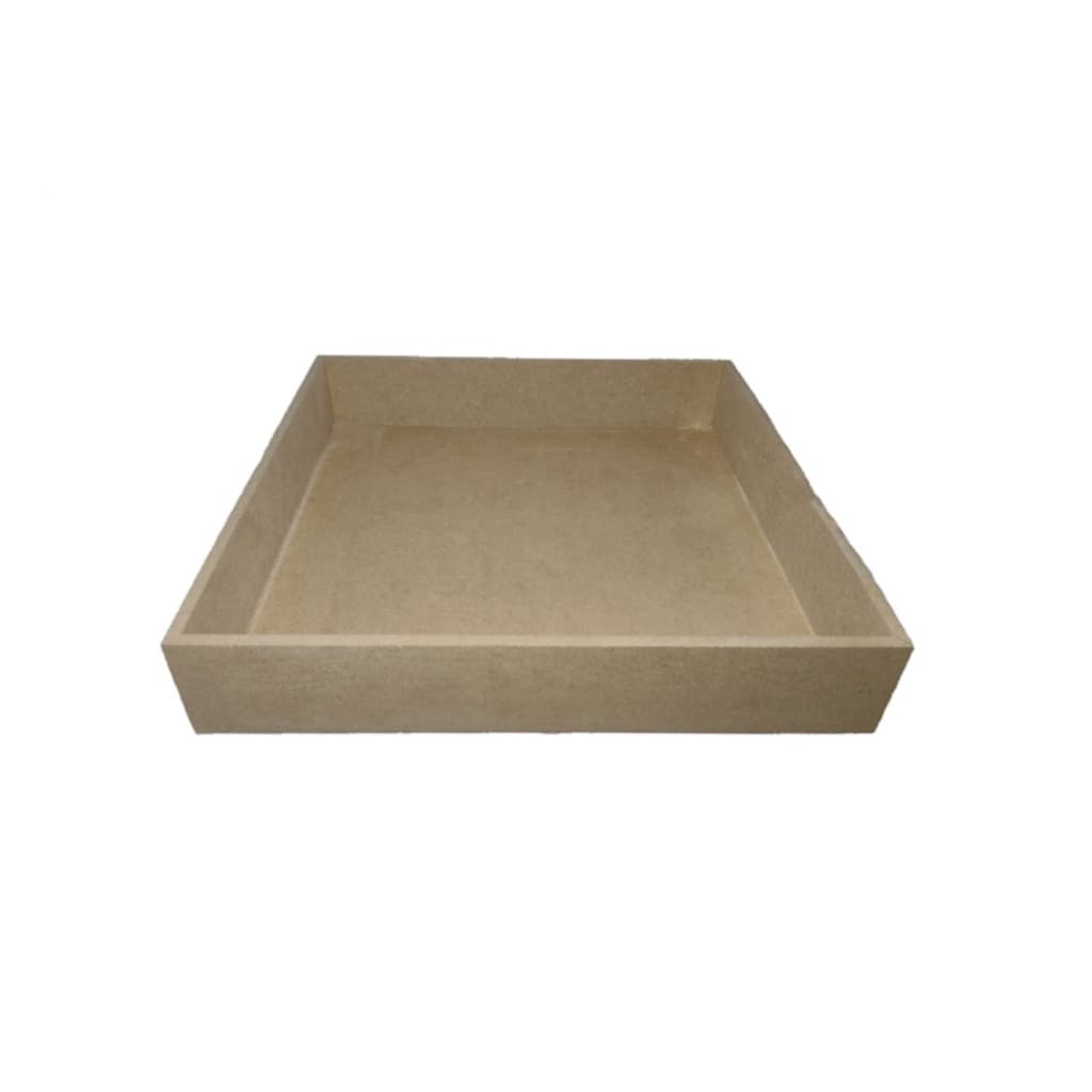 JL066 Bandeja Quadrada Lisa G em Mdf 30x30x5 - Cesta Café da Manhã- Presente- Organizador-Decoração-Artesanato