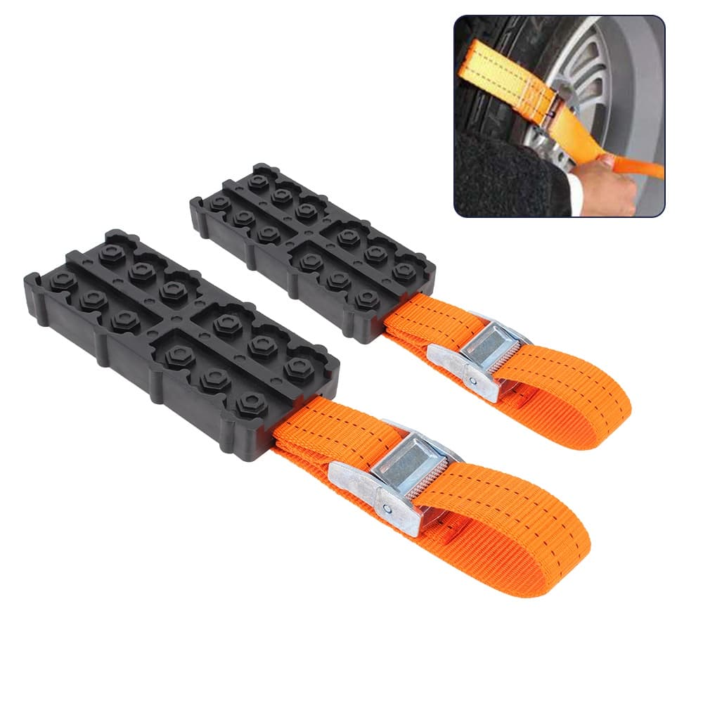 Conjunto De Blocos De Tração Para Pneu De Carro Durável Pu Antiderrapante 1 Com Bolsa De Emergência Neve Lama Areia Para Neve