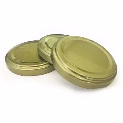 100 Tampas Para Vidro De Conserva Dourada - 74mm Palmito e Doces