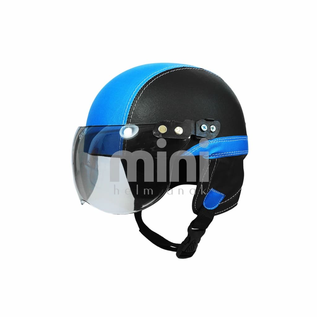 MINI Capacete Para Meninas Feito À Mão Preto Azul
