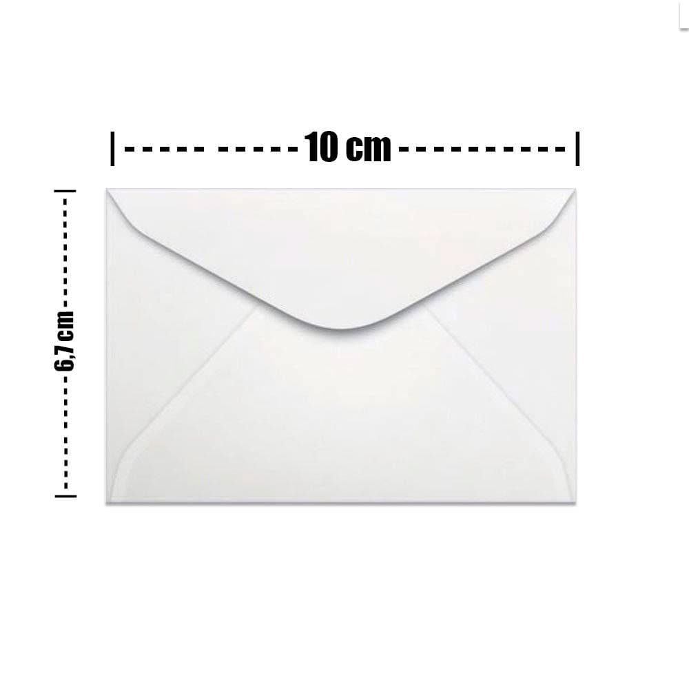 Mini Envelope Pequeno Branco 100 Unidades para Convite, Cartão de Visita e outros
