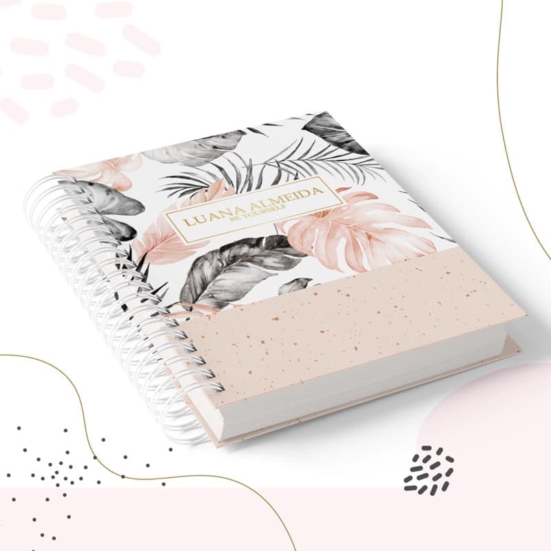 Caderno anotações 2026 coleção plantas N15 - Capa Dura A5 Personalizado com nome / Mulheres