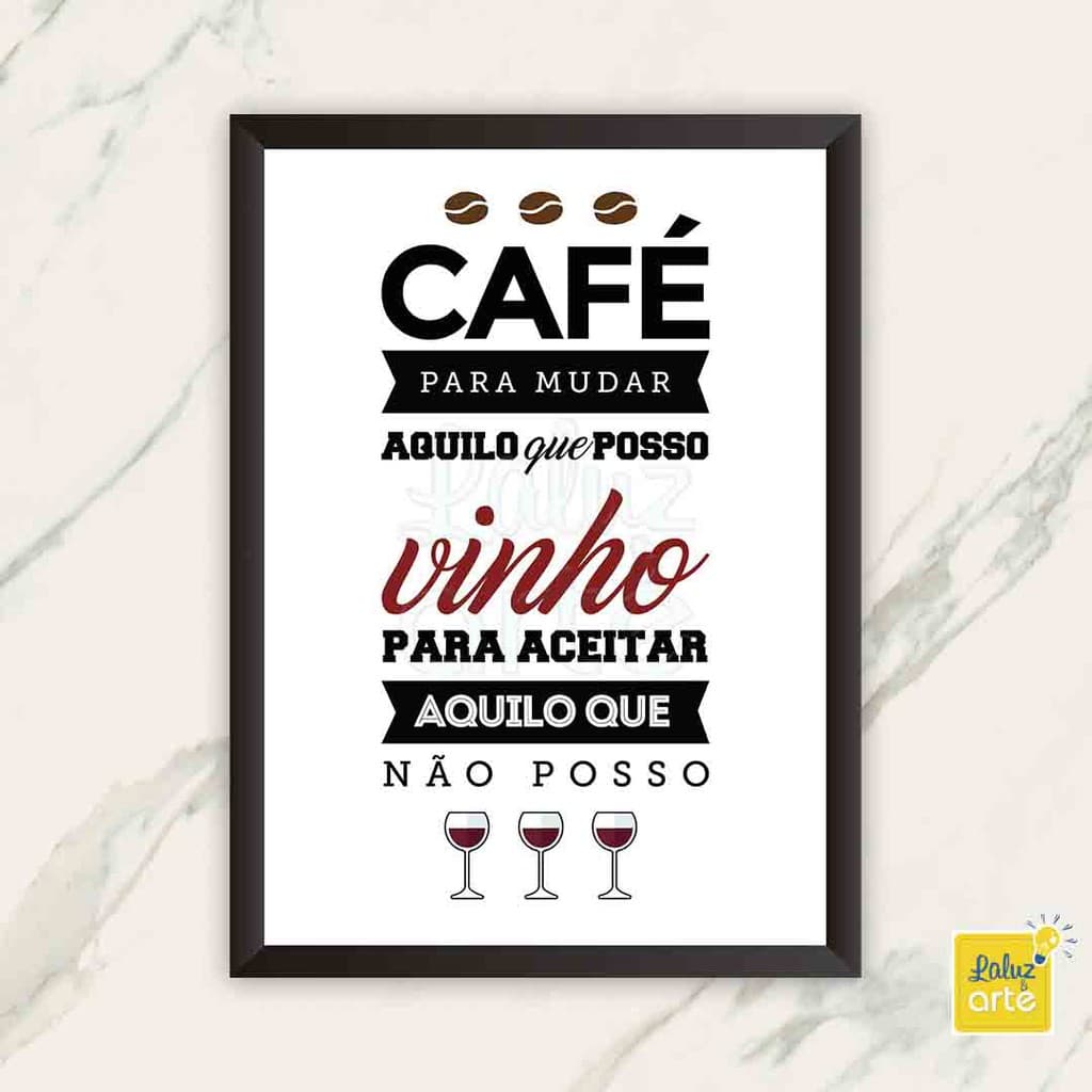 Quadro Café e Vinho