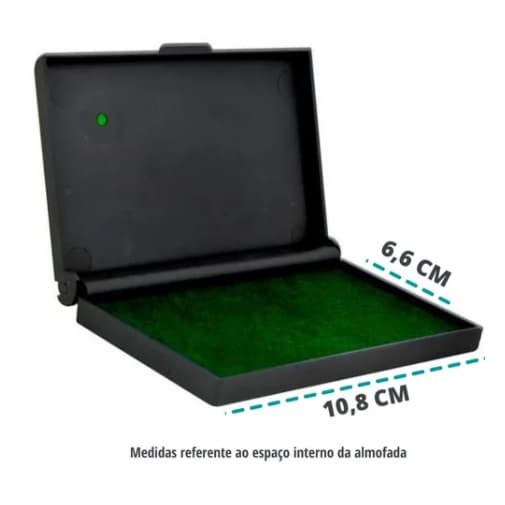 Almofada Para Carimbo N3 Verde com Tinta Aplicada
