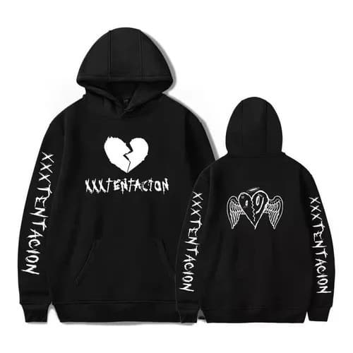 Blusa Moletom Xxxtentacion Coração Com Asas Casaco Unissex em algodão