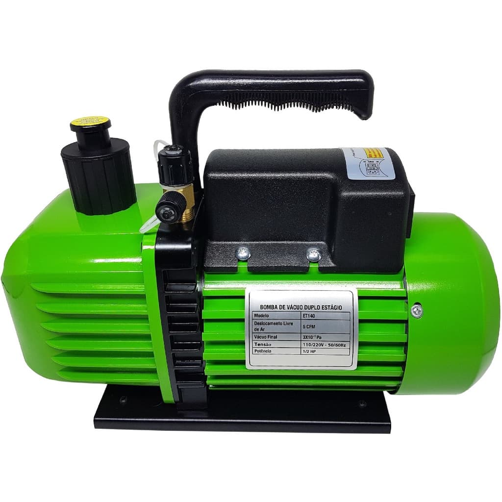 Bomba de Vácuo 5CFM 5 CFM Duplo Estágio Bivolt ET140 Ecotools