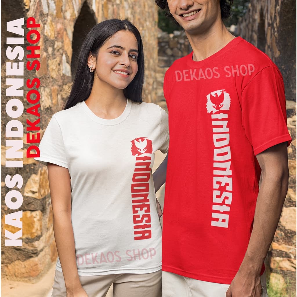T-Shirt MERAH Indonésia/Roupas Vermelhas E Brancas/DISTRO Agosto 17 17AN Da Equipe SHIRTS Camisas DEKAOS Loja 1150