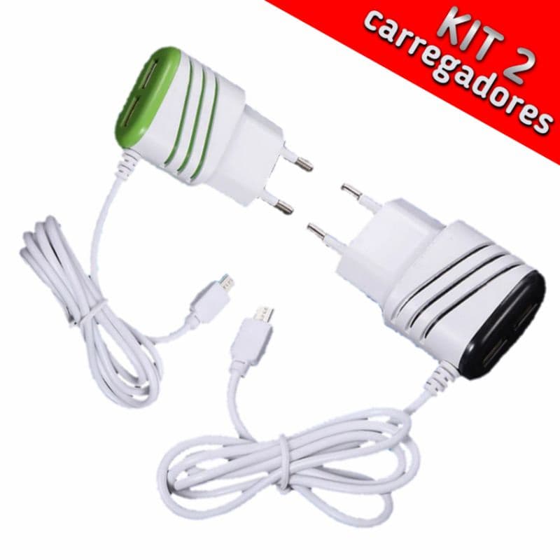 Kit 2 carregadores micro SD Com 2 entradas extras