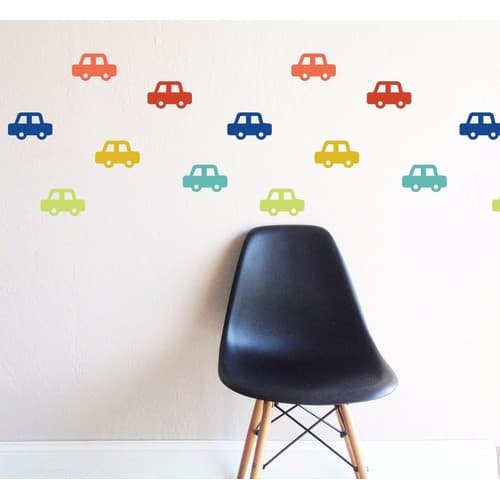 Adesivo De Parede Infantil Menino 80 Carrinhos 10cm Decorativo Quarto Bebê Carros Decoração