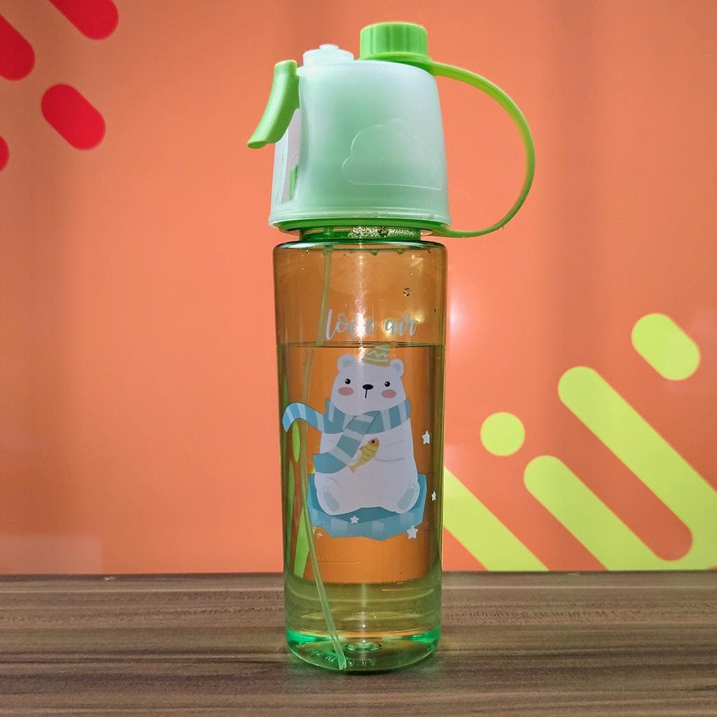 Garrafa de agua infantil com borrifador de agua