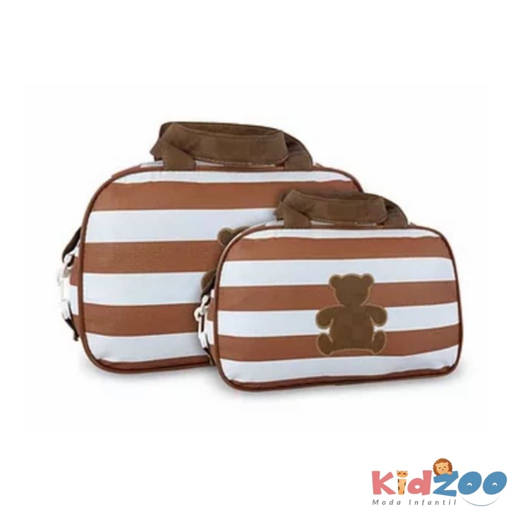 Kit Bolsa Maternidade/ Mala Maternidade 2 Pçs Urso Caramelo