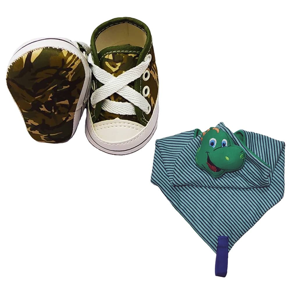 Kit 2 Peças Presente Bebê Com Tênis E Naninha Menino Menina